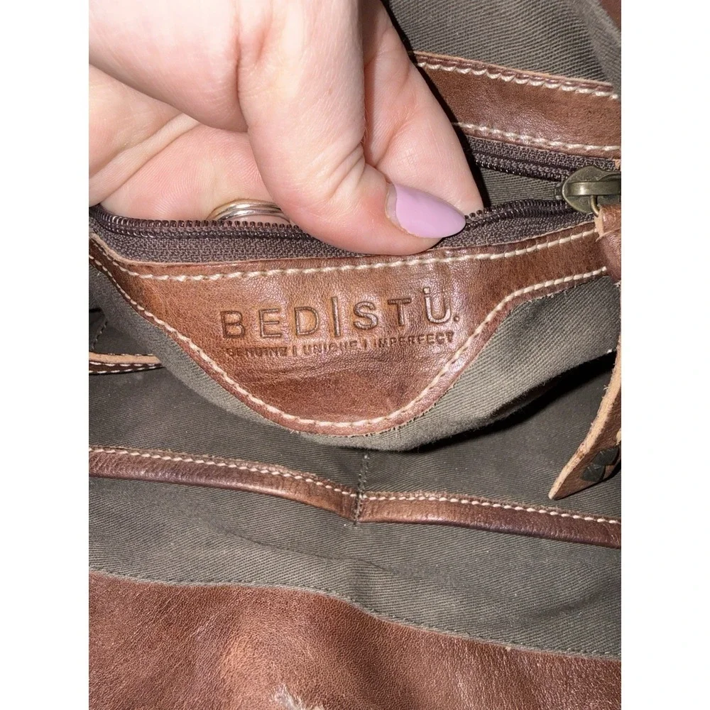Bed Stu Leather Barra Tote Shoulder Bag Purse Handbag Brown Distressed EUC